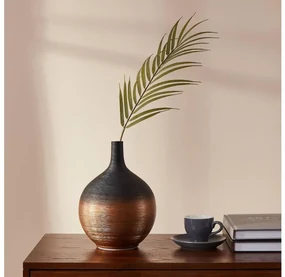 Eglo 421416 - Keramická váza SARYKSU 22x16 cm čierna/zlatá EG421416