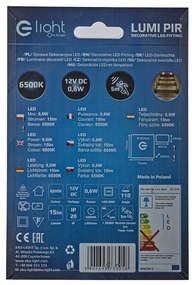 Schodiskové LED svietidlo Lumi, 1x LED 0,6w, 6500k, s, pohybový senzor