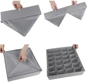 eCarla 2. akosť - Organizér na spodnú bielizeň, súprava 4ks, SPRINGOS - sivý