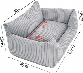 Pelech pre psa / mačku M - Menčester gaučík - svetlá sivá