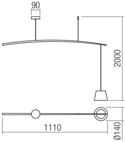 Redo 01-1497 - LED Luster na lanku LOLLI LED/6W/230V biela