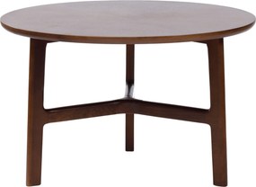 Mazzoni BELLUNO Prírodný orech (tmavohnedá) - DREVENÝ KONFERENČNÝ STOLÍK Ø65 cm OKRÚHLY MODERN CLASSIC