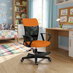 Detská stolička Neoseat MONKEY s podnožou — látka, čierna / oranžová