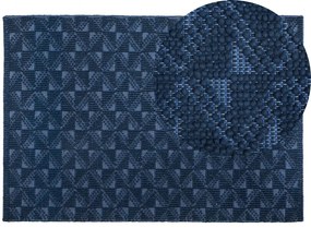 Vlnený koberec 140 x 200 cm námornícka modrá SAVRAN Beliani