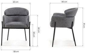 Jídelní křeslo GRANDA šedé