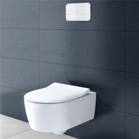 VILLEROY &amp; BOCH Avento Combi-Pack, závesné WC s DirectFlush + WC sedátko s poklopom SlimSeat, s QuickRelease a Softclosing, biela alpská, 5656RS01