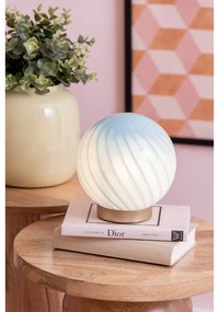 Svetlomodrá stolová lampa so skleneným tienidlom (výška 17 cm) Summer Globe – Leitmotiv