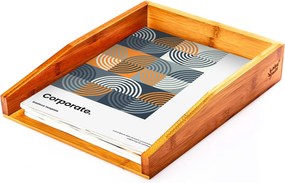 Blumfeldt Zásobník dokumenty, odkladací zásobník, jednoduchý dizajn, rozmery: 25,3 × 5,8 × 33 cm, bambus