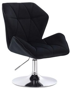 LuxuryForm DESIGN Stolička MILANO MAX VELUR na striebornom tanieri - čierna