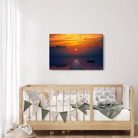 Obraz mostu pri západe slnka (90x60 cm)