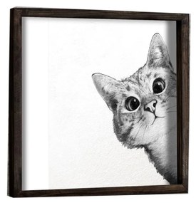 Nástenný obraz Cat 33x33 cm čiernobiely