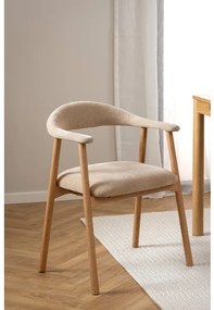 Jídelní židle Addi z masivu béžová/dub přírodní