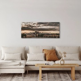 Obraz - zamračená Praha (120x50 cm)