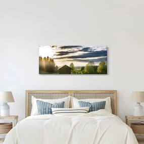 Obraz chaty na lúke (120x50 cm)