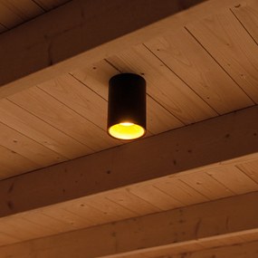 Sada 6 moderných bodových svetiel čierna so zlatou GU10 50mm - Deep