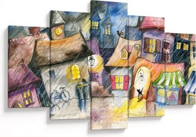 Obraz - Daždivý večer (150x105 cm)