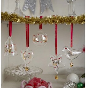 Sklenená ručne fúkaná vianočná ozdoba 8 cm Ann-Sofi Romme Annual Christmas Heart 2025 – Holmegaard