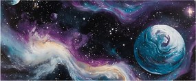 Obraz - Maľovaný vesmír (120x50 cm)