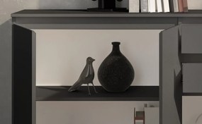 Komoda s 2 šuplíkmi Brest, 119 cm, antracitová