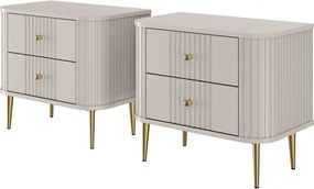 Nočné stolíky Vespera 56 cm - 2 ks - kašmírová / zlatá