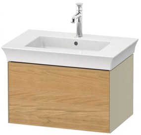 DURAVIT White Tulip závesná skrinka pod umývadlo, 1 zásuvka, 684 x 458 x 410 mm, dub prírodný masív/taupe vysoký lesk, WT42410H5H3