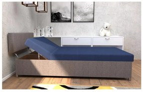 Čalúnená válenda s polohovaním a úložným priestorom DALLAS 108x205 cm šedá/modrá