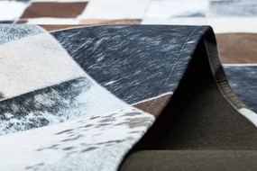 Koberec PATCHWORK 21720 béžový/hnedý - imitácia kože krava, romby