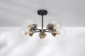 Candellux Čierno-patinové stropné svietidlo Lens pre žiarovku 5x E14 35-01306