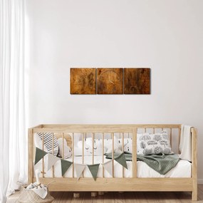 Obraz - Detail dreva (s hodinami) (90x30 cm)