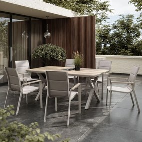 SÚPRAVA ZÁHRADNÉHO NÁBYTKU NELSON 6 x STOLIČKA + STÔL