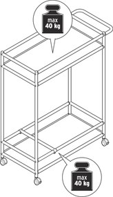 Kovový servírovací vozík »CN3« s 2 úrovňami