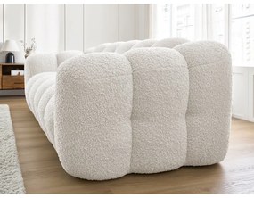 Biela pohovka z textílie buklé 232 cm Hippolyte – Bobochic Paris