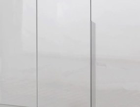 Šatníková skriňa New York D, 180 cm, biela / biely lesk