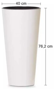 Vysoký plastový kvetináč DTUS400S 40 cm - biela