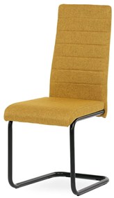 Autronic - Židle jídelní, žlutá látka, černý kov - DCL-401 YEL2 AKCE