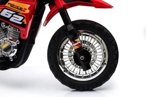 Ramiz Detská motorka Cross na batérie červená + pomocné kolieska + LED zvuky