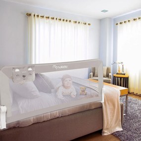 Bezpečnostné zábradlie na posteľ 150 x 66 x 35 cm Nukido sivé