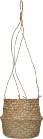 ZÁVESNÝ KVETINÁČ Z MORSKEJ TRÁVY BOHO 20X18 CM HNEDÁ