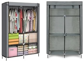 Textilná skriňa s policami a závesnou tyčou