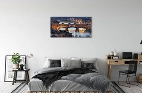 Obraz na plátne Italy Bridges noc rieka 120x60 cm