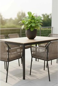 Moderný kvetináč RAFIOT, sklolaminát, výška 21 cm, antracit