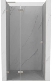 Mexen, Mexen Lunar L výklopné sprchové dvere ľavé 85 cm, transparentné, brúsený nikel - 834L-085-000-97-00-L