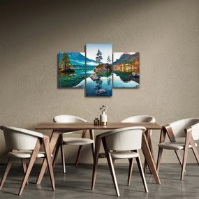 Obraz - Jazero Hintersee, Bavorské Alpy, Rakúsko (90x60 cm)