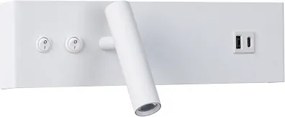 Brilagi-LED Nástenné bodové svietidlo s USB portom NOCTIS LED/3W/230V+LED/9W biela