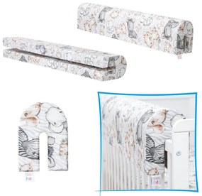 Chránič na detskú postieľku zebra / lev / slon, 100 cm