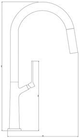 Gamma Awra, kuchynská batéria s vyťahovacou výlevkou a dvojfunkčnou sprchou, grafitová, GMA-BAA-GM