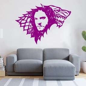 Veselá Stena Samolepka na stenu na stenu Jon Snow Hra o tróny Farba: černá