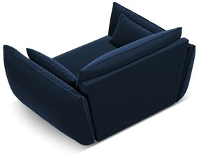 Tmavomodré zamatové kreslo Vanda – Mazzini Sofas
