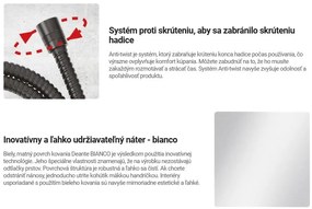 Deante Deante, sprchová hadica 150cm s oceľovým opletením, biela matná, DEA-NDA_A53W