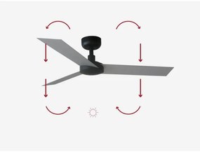 FARO 34285 - Stropný ventilátor CRUISER S čierna pr. 106 cm + diaľkové ovládanie